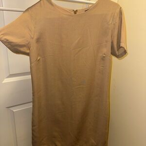 Elegant Tan Short Sleeve Dress
